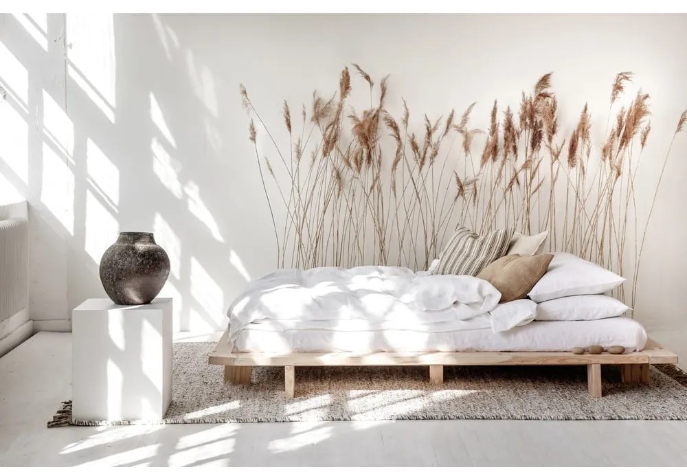 Pat matrimonial din lemn masiv de pin cu somieră 160x200 cm Japan – Karup Design