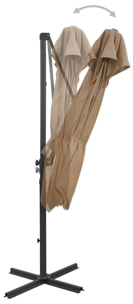 Umbrela suspendata cu invelis dublu, gri taupe, 250x250 cm Gri taupe