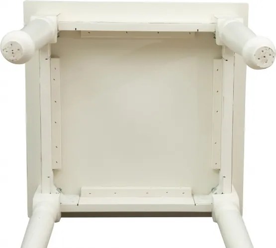 Masa fixa, L 70 70 H78 cm, culoare alb antic, Lemn Masiv