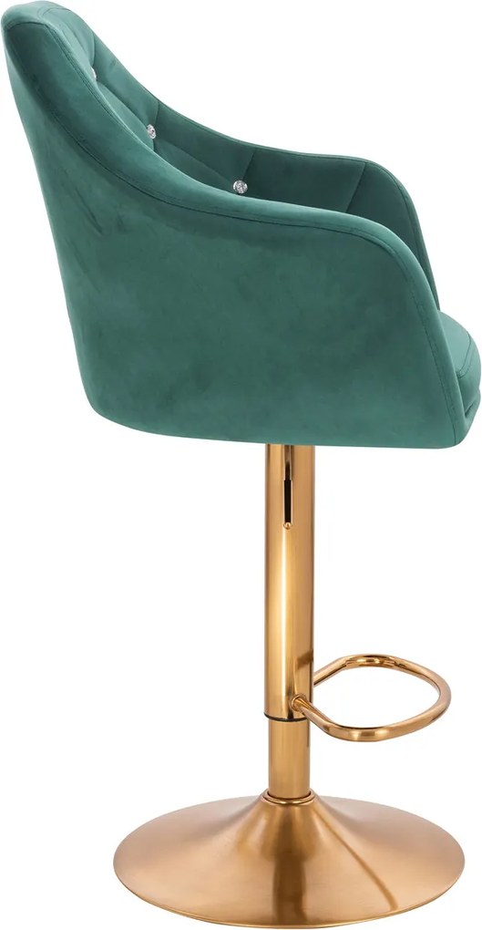 HR830CW Scaun Catifea Verde cu Bază Aurie