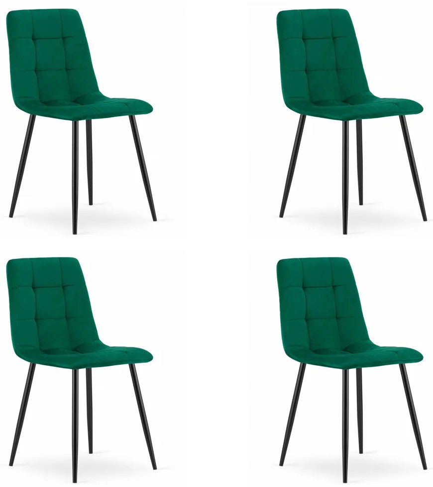 Set 4 Scaune Bucatarie/Dining Jacob Verde Catifea