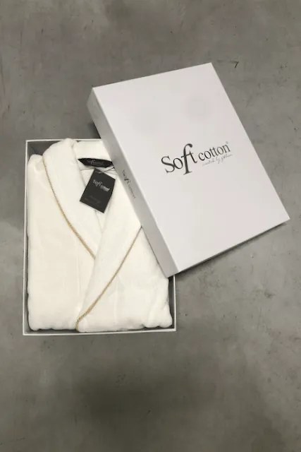 Halat pentru bărbați SEHZADE L Alb – Broderie argintie