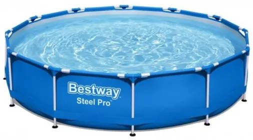 Piscina structura metalica, rotunda, albastru, 366x76 cm, Bestway Steel Pro