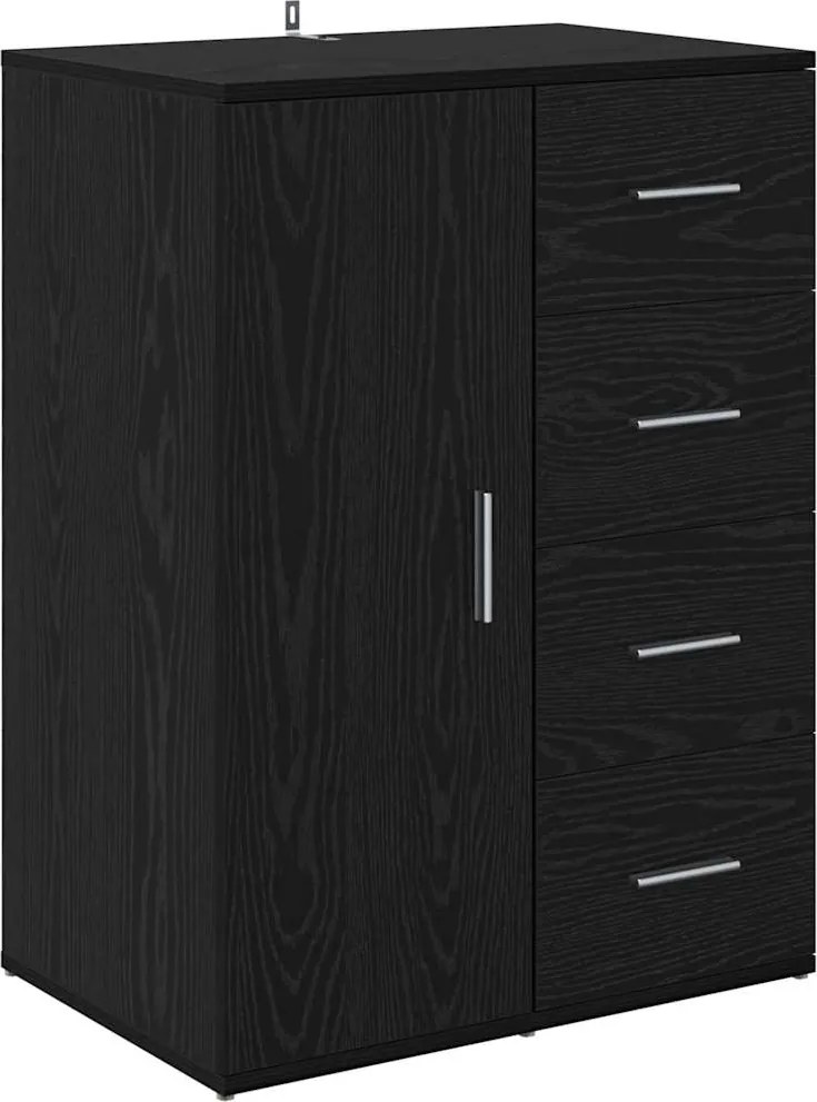 vidaXL Bufet cu sertar Stejar Negru 59 x 39 x 80 cm Lemn compozit