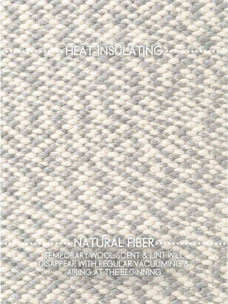 Covor gri deschis/crem țesut manual rotund din lână ø 160 cm Lyon Beans – Elle Decoration