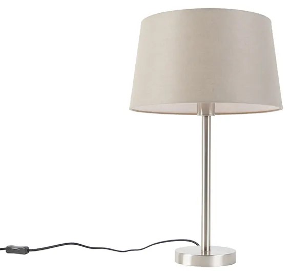 Lampă de masă modernă din oțel cu nuanță taupe 35 cm - Simplo