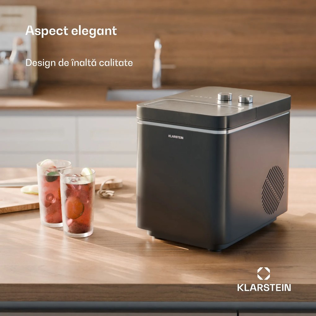 Klarstein Aparat pentru cuburi de gheata IceCraft, 2 moduri, 1,3 l apa rece, curățare automata, 12 kg/24 h