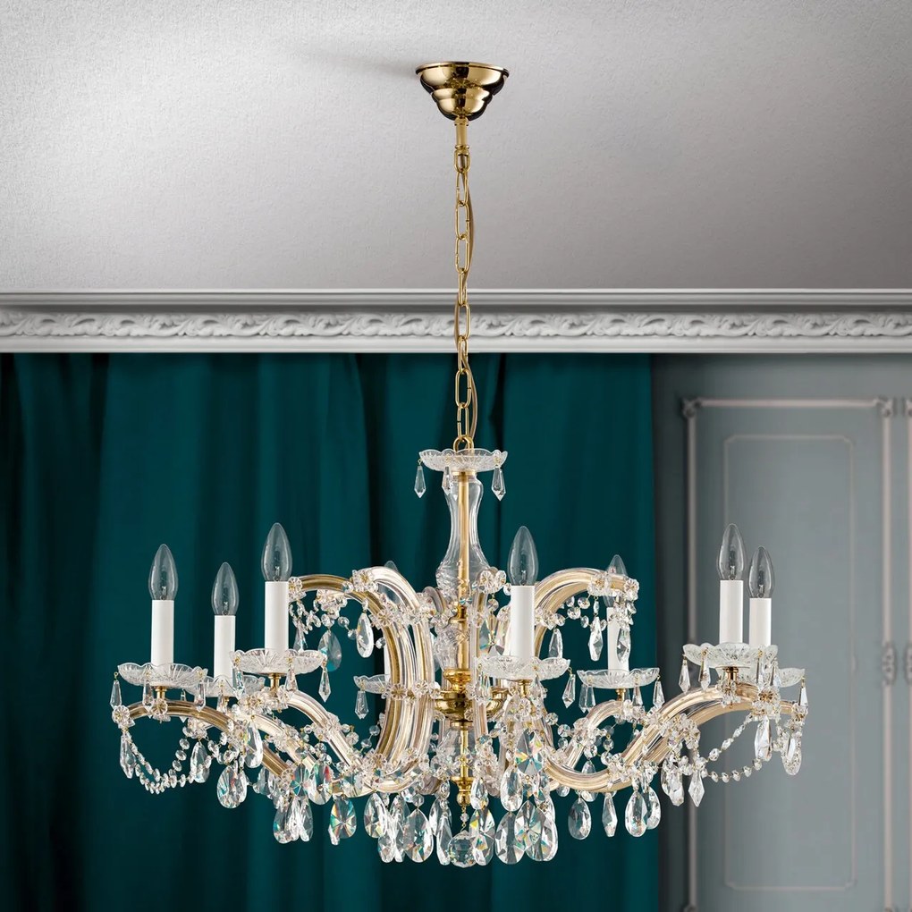 Candelabru de lux cristal Swarovski Maria Theresia-A 8L 24K gold plated