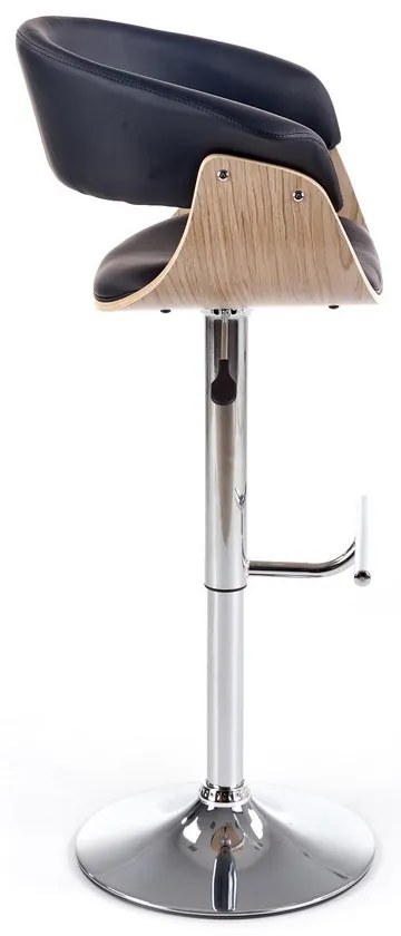 Scaun de bar Clifton, negru/lemn natural
