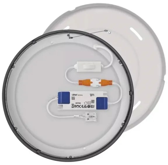 Plafonieră LED/21W/230V 3000/3500/4000K d. 22,5 cm neagră