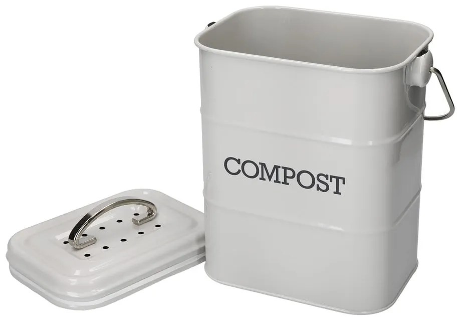 Recipient pentru deșeuri compostabile Kitchen Craft Living Nostalgia, gri, 3 l