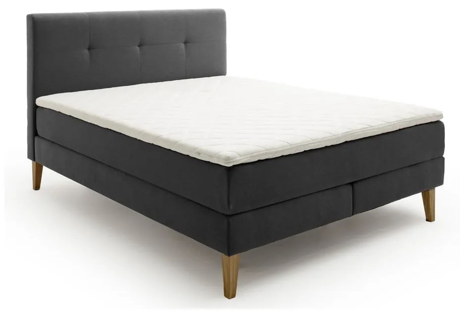 Pat boxspring gri antracit 180x200 cm Stockholm – Meise Möbel