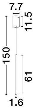 Pendul LED design minimalist STILVI negru