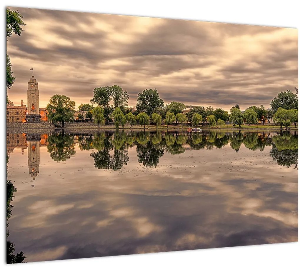 Tablou cu lac și copaci (70x50 cm)