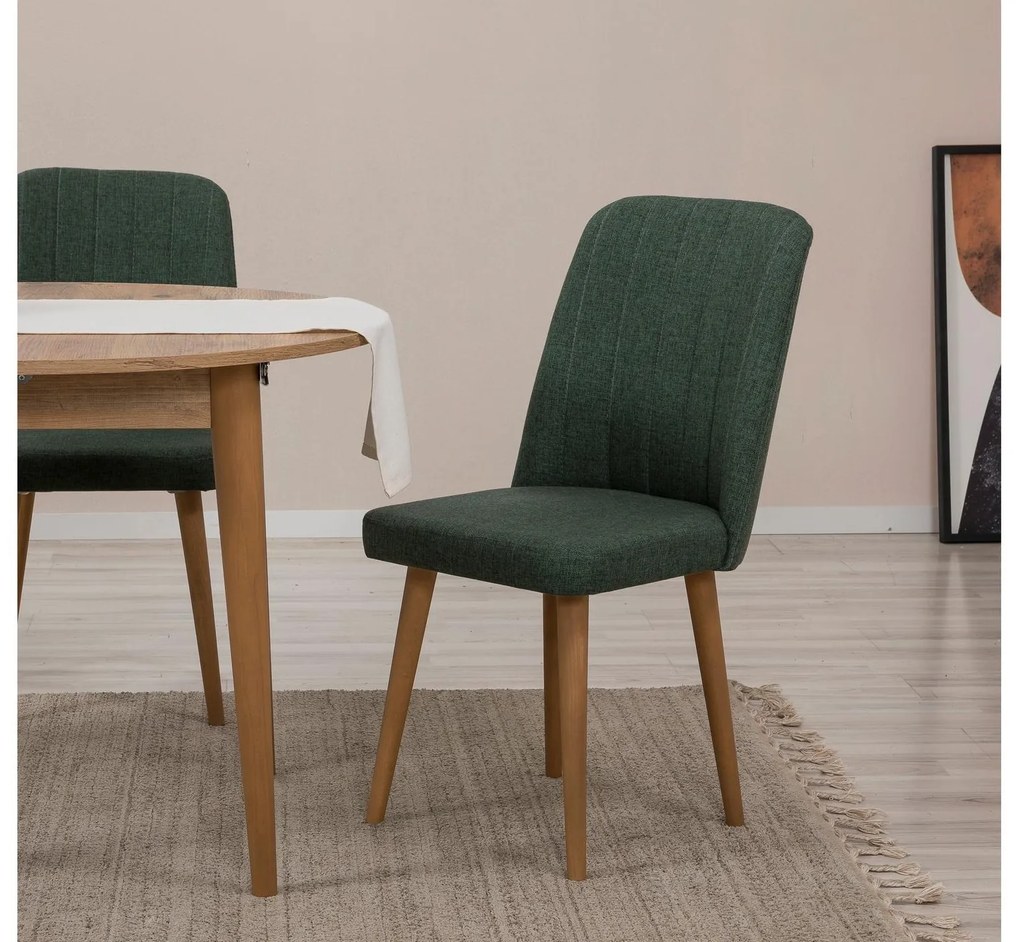 Set mobilier sufragerie Nidupo 8 (verde + pin atlantic) (pentru 2 persoane). 1093770