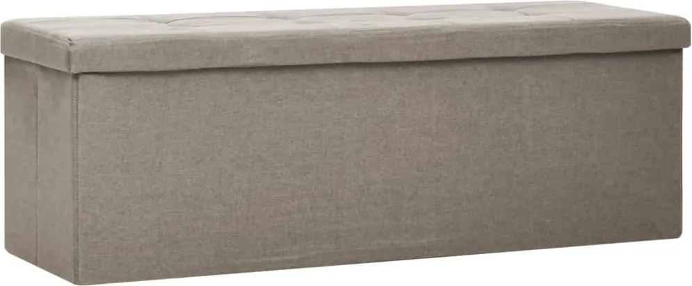 vidaXL Bancă de depozitare pliabilă, gri taupe, imitație de pânză