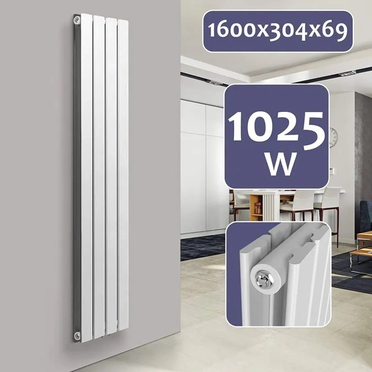 Radiator vertical, conexiune centrală, 1600 x 304 x 69 mm