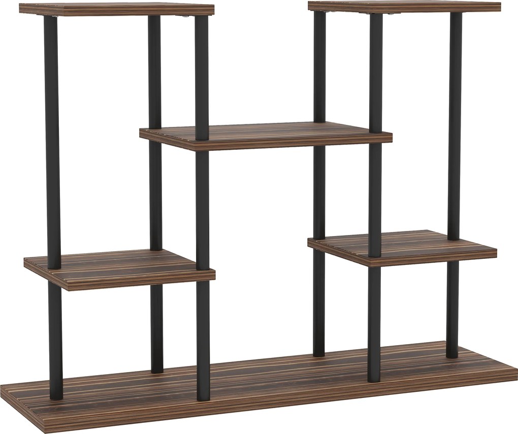 Outsunny Suport pentru flori cu 4 niveluri, suport pentru plante în 4 trepte, suport pentru ghivece pentru interior și exterior, lemn, oțel | Aosom Romania