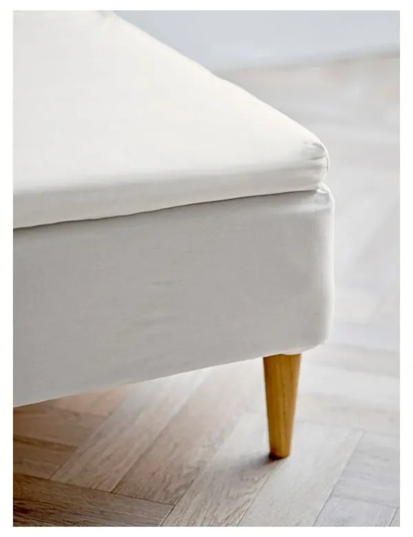 Cearceaf alb din bumbac cu elastic 180x200 cm Calm – Södahl