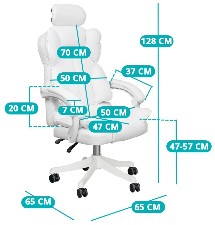 Scaun rotativ directorial Lux-alb