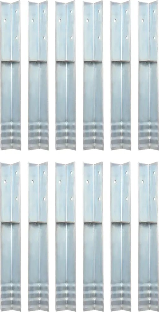 vidaXL Ancore de sol în formă de L, 12 buc, oțel galvanizat, 5x5x50 cm