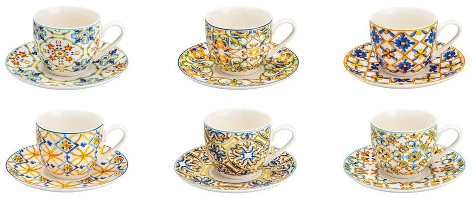Set 6 cești cu farfurioară Brandani Medicea