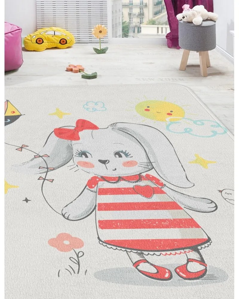 Covor pentru copii alb 80x140 cm Happy Bunny – Oyo Concept