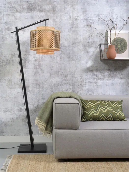 Lampadar eco din bambus Bhutan S negru, 40cm