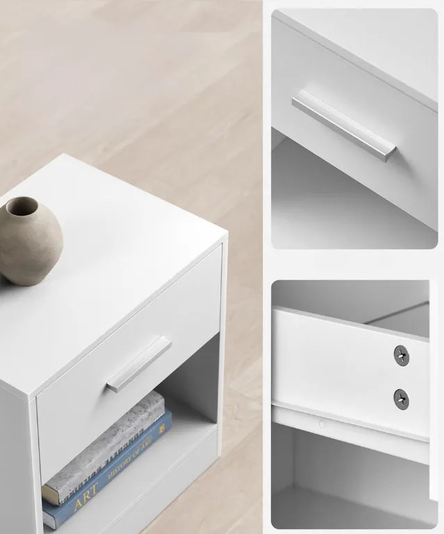 Noptiere NOVERA set 2 buc 39x28 cm, alb