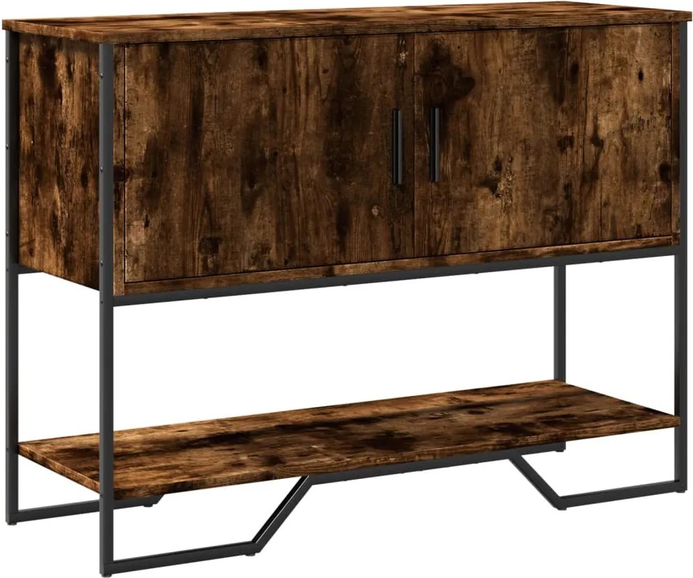 vidaXL Măsuță consolă, stejar fumuriu, 100x35x74,5 cm, lemn prelucrat