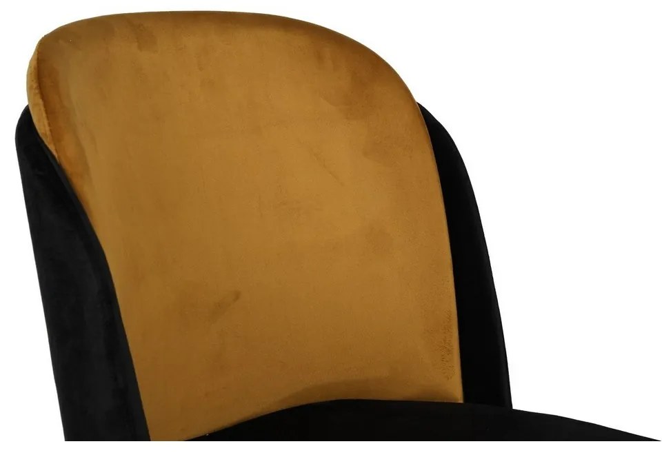 Set de scaune de sufragerie Dore Mustard andBlack, 2 bucăți