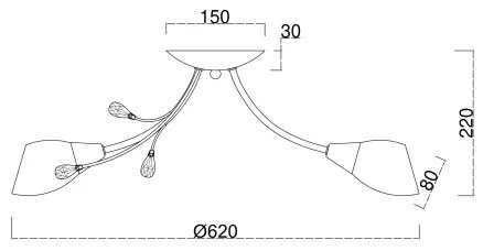 Lustră aplicată Brilagi MEGAPOLIS 5xE14/60W/230V alamă