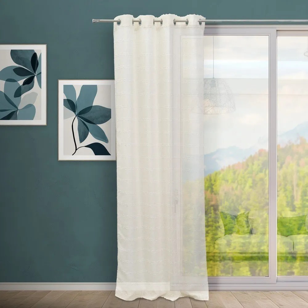 Draperie albă-bej din amestec de in 140x260 cm Nodes – Casa Selección