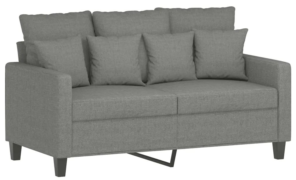 348824 vidaXL Canapea cu 2 locuri, gri închis, 120 cm, material textil