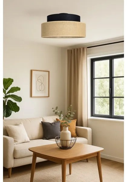 Plafonieră BOHO 1xE27/60W/230V negru/bej