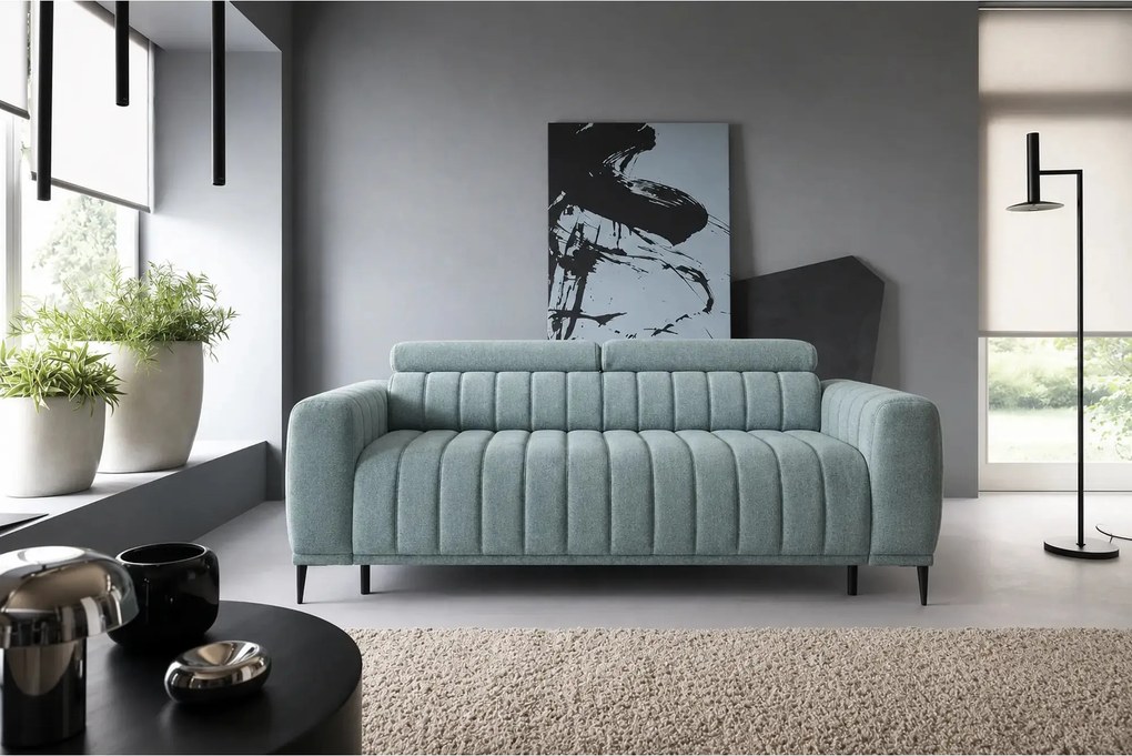 Canapea extensibila GANDI 120, stofa catifelata verde menta - Salvador
