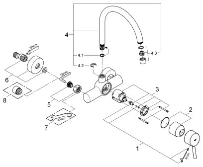 GROHE Concetto 32667001 - baterie pentru chiuvetă, 280 mm, crom lucios