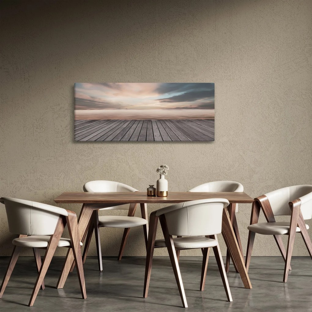 Tablou - Pier la apus de soare (120x50 cm)