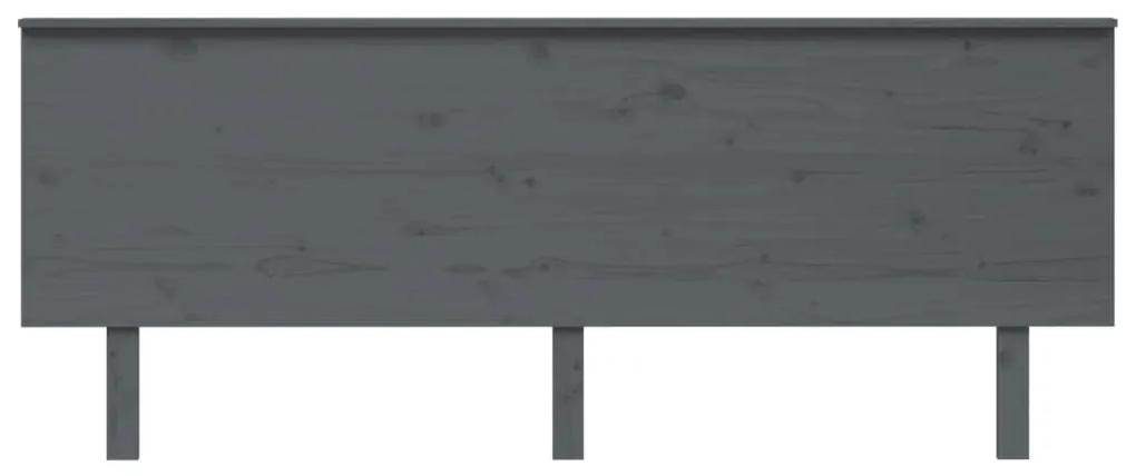 Tablie de pat, gri, 204x6x82,5 cm, lemn masiv de pin Gri, 204 x 6 x 82.5 cm, 1