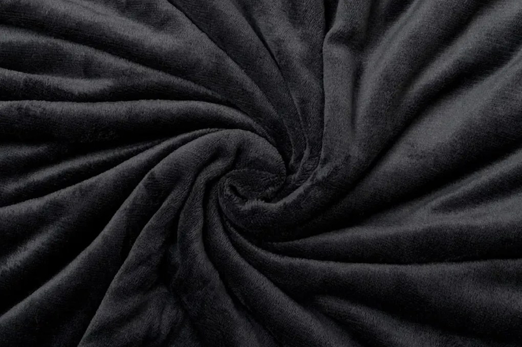 Patura din microplus SOFT, neagra Dimensiune: 200 x 220 cm