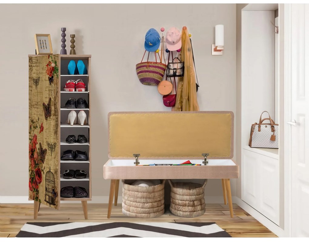 Mobilier pentru hol Feliz 734 (Stejar sonoma + Piatră). 1089415