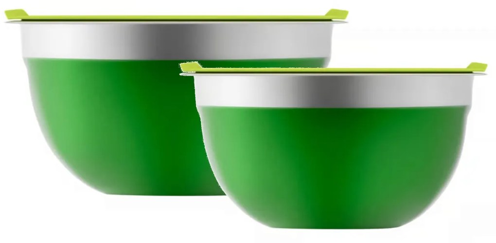 Set bol cu capac, 2 buc, 18-20cm, verde, Minestrone