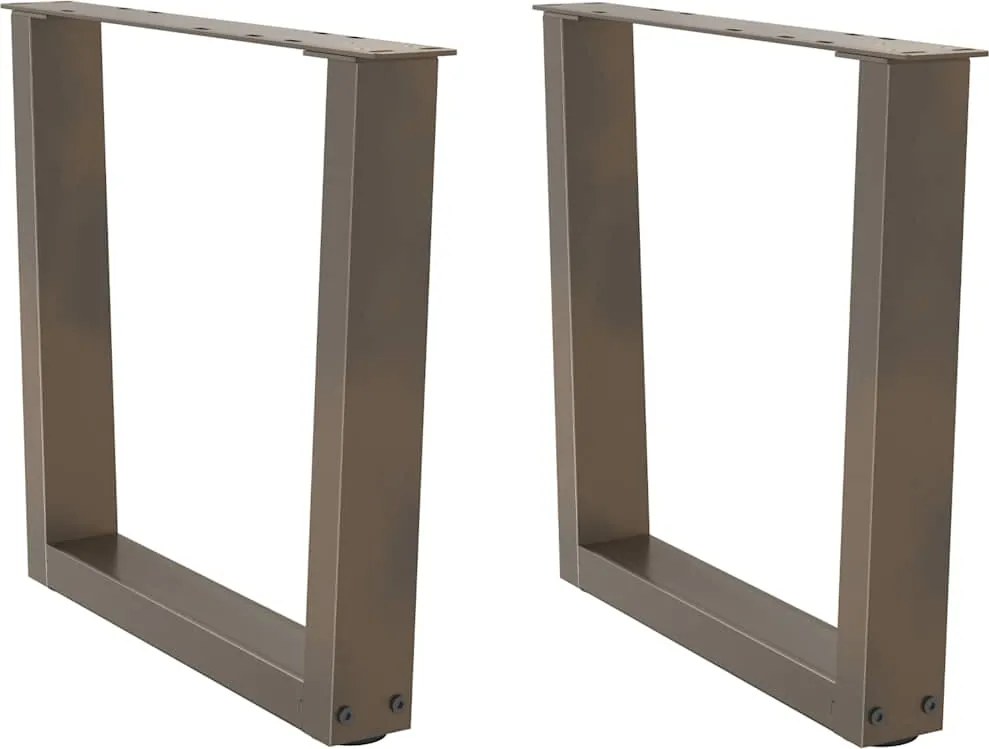 vidaXL Picioare pentru măsuță de cafea în formă de V, 2 buc., oțel natural, 50x(42-43,3) cm