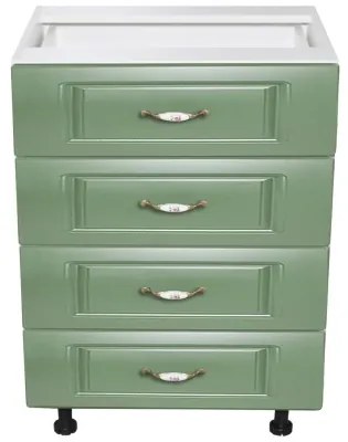 Corp inferior 60 cu 4 sertare Zebra MDF Verde drept
