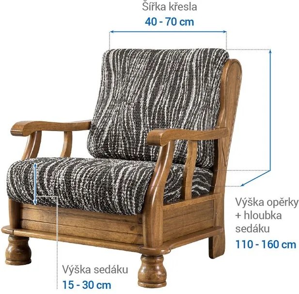 Gaico Huse bielastice UNIVERSO NOU dungi alb-negru fotoliu cu manere de lemn (l. 40 - 70 cm)