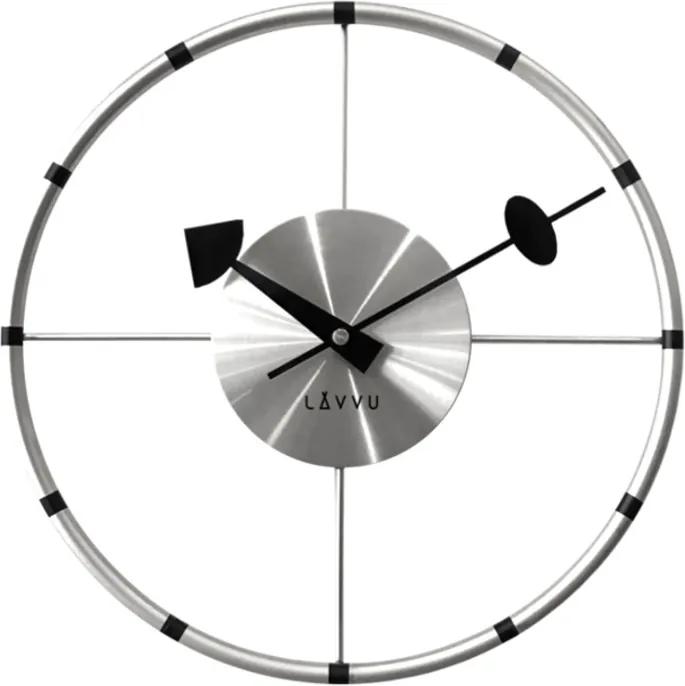 Ceas de perete Lavvu Compass argintiu, diam. 31 cm