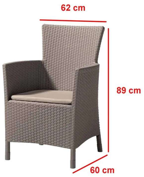 Set de mobilier de grădină Futura 6+1 în culoarea cappuccino