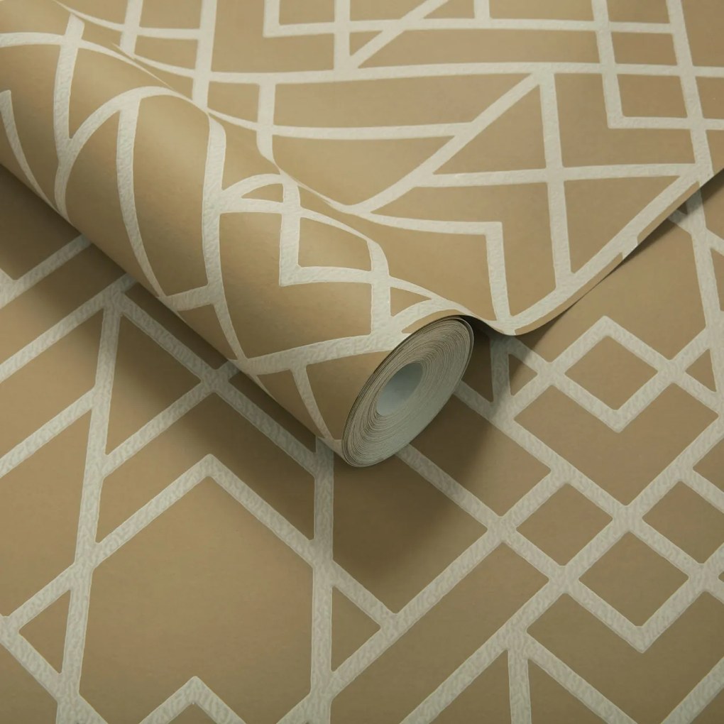 Tapet Metro, Mustard Yellow Luxury Geometric, 1838 Wallcoverings, 5.3mp / rola