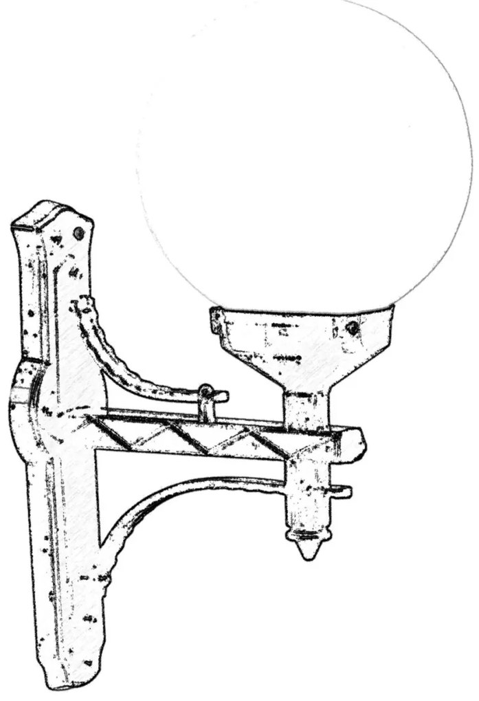 Aplica de perete exterior OP Alb 35x25 cm