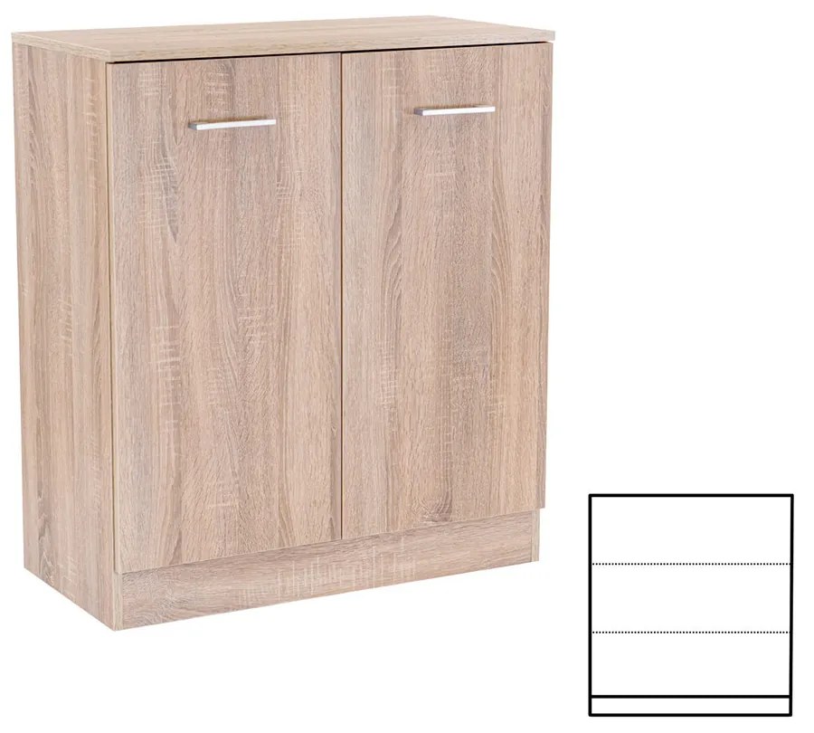 Comodă Miami cu 2 uși 80x92 cm stejar sonoma-stejar sonoma